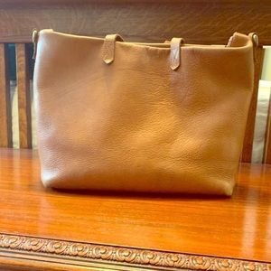 Madewell leather transport satchel in Camel